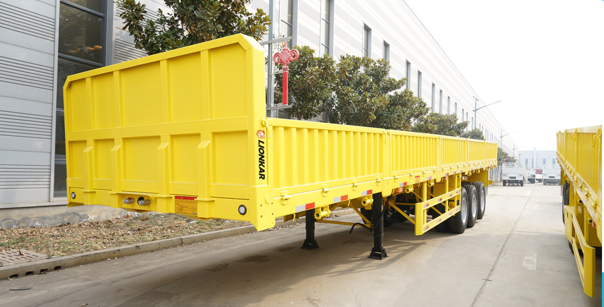 60T Sidewall Semi Trailer with Dropside