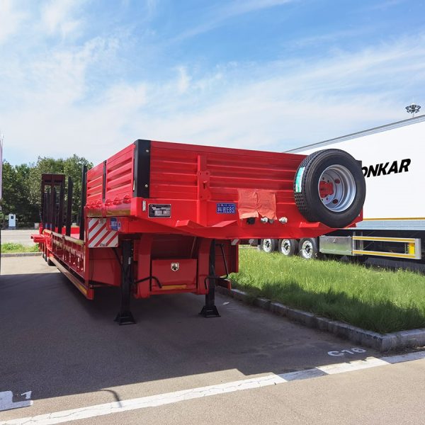 3 Axle 60T 40FT Low Flat Semi Trailer