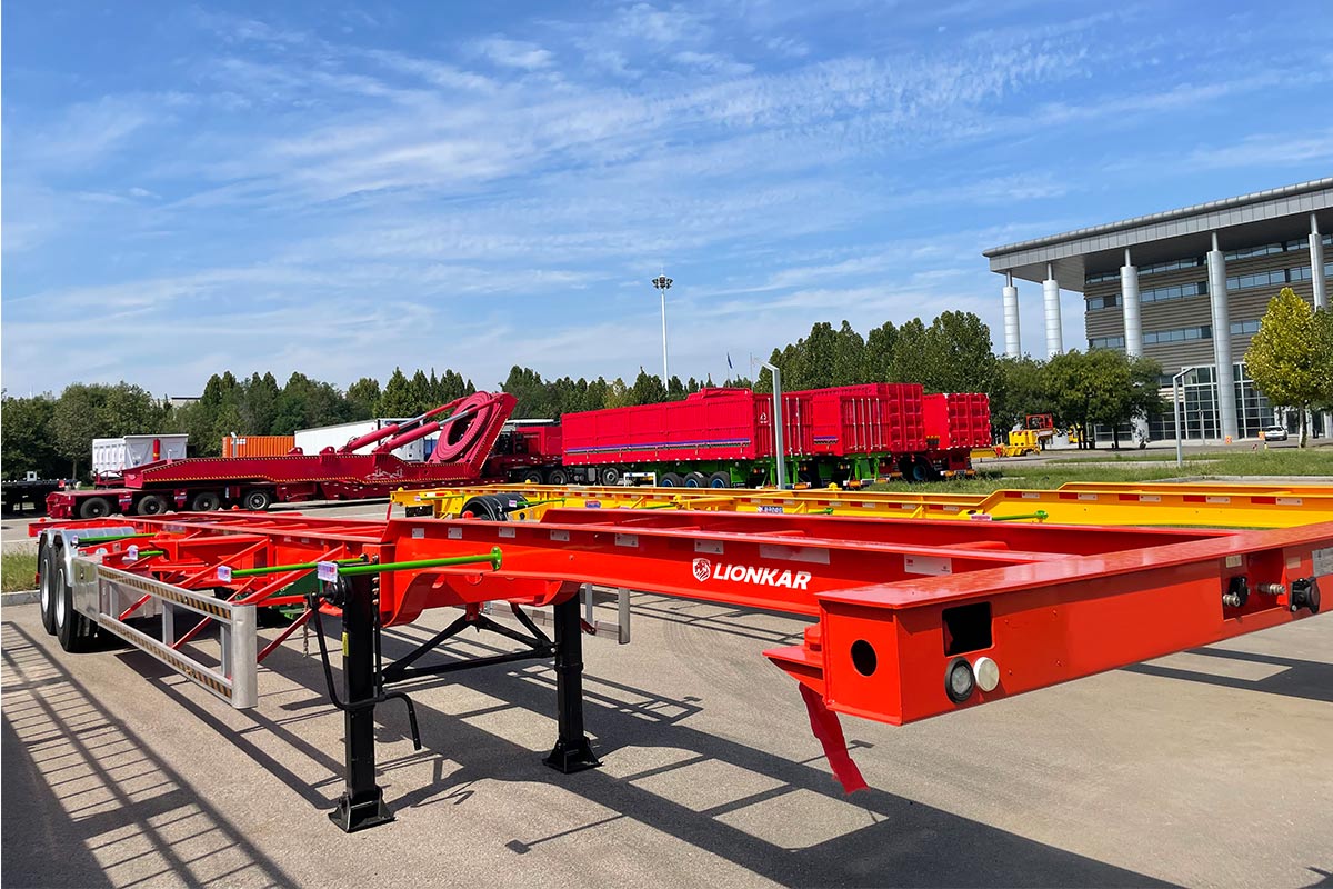 2axle 30tons-50tons Container Trailer Chassis Skeleton Semi Trailer in Tanzania