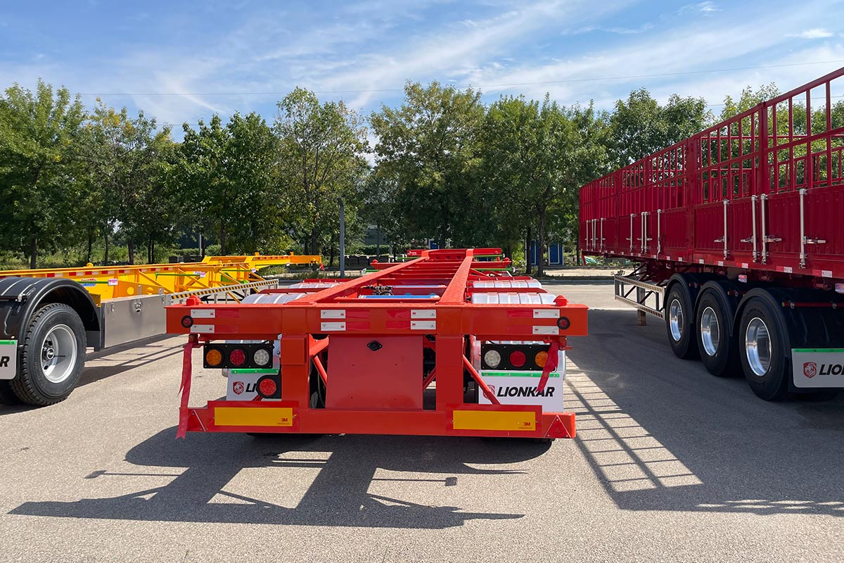 2axle 30tons-50tons Container Trailer Chassis Skeleton Semi Trailer in Tanzania