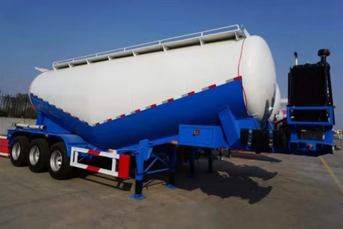 Factory V-Shape 3axles 40CBM Bulk Cement Tank Semi Trailer in Tanzania
