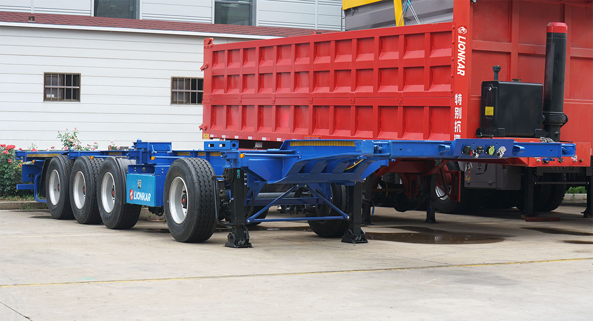 High Quality 234 Axle Retractable Container Transport Skeleton Trailer in Tanzania 