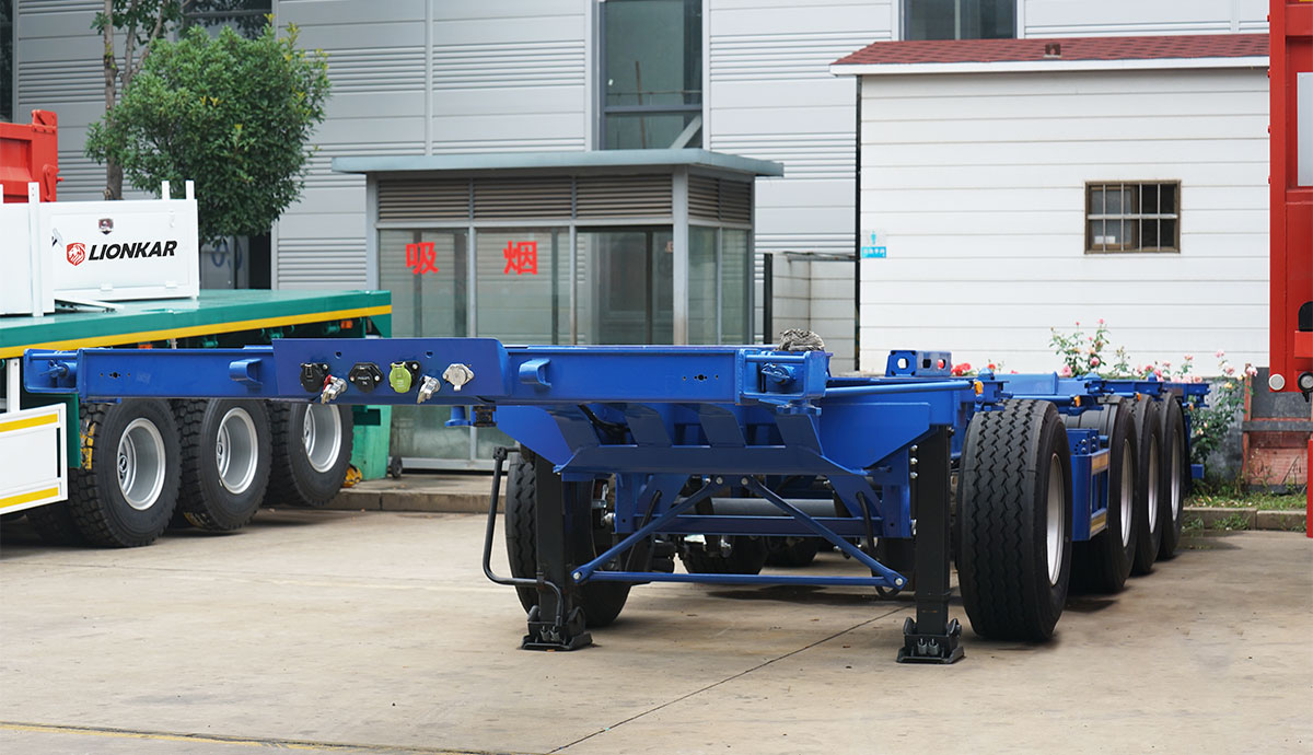 High Quality 234 Axle Retractable Container Transport Skeleton Trailer in Tanzania 