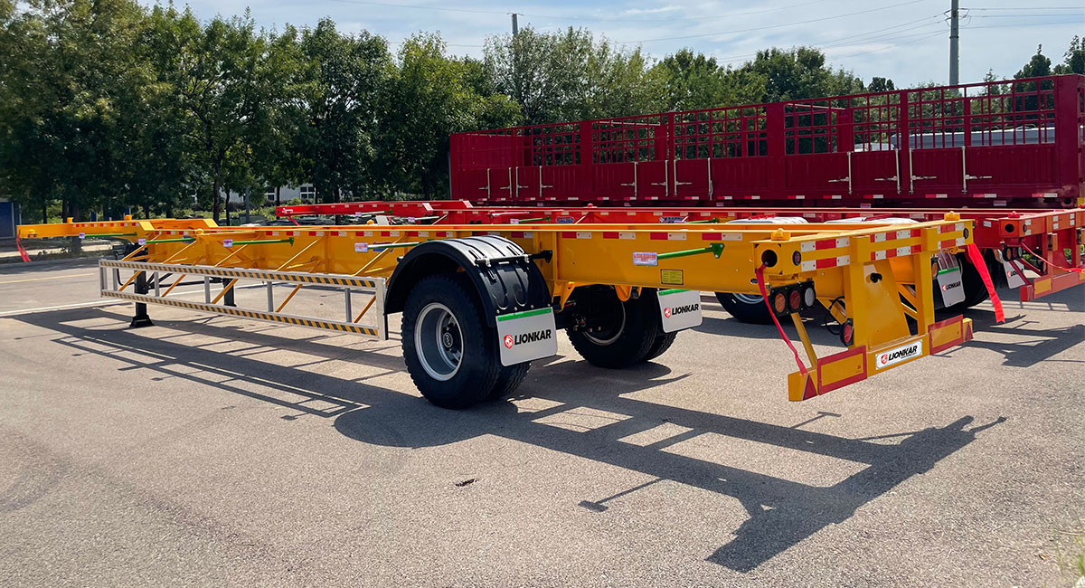 Single Axle 40ft 20t Skeleton Semi-Trailer in Tanzania
