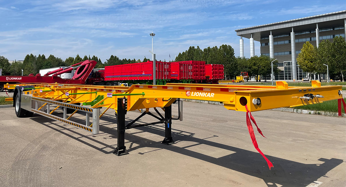Single Axle 40ft 20t Skeleton Semi-Trailer in Tanzania